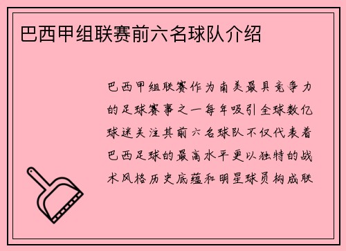 巴西甲组联赛前六名球队介绍